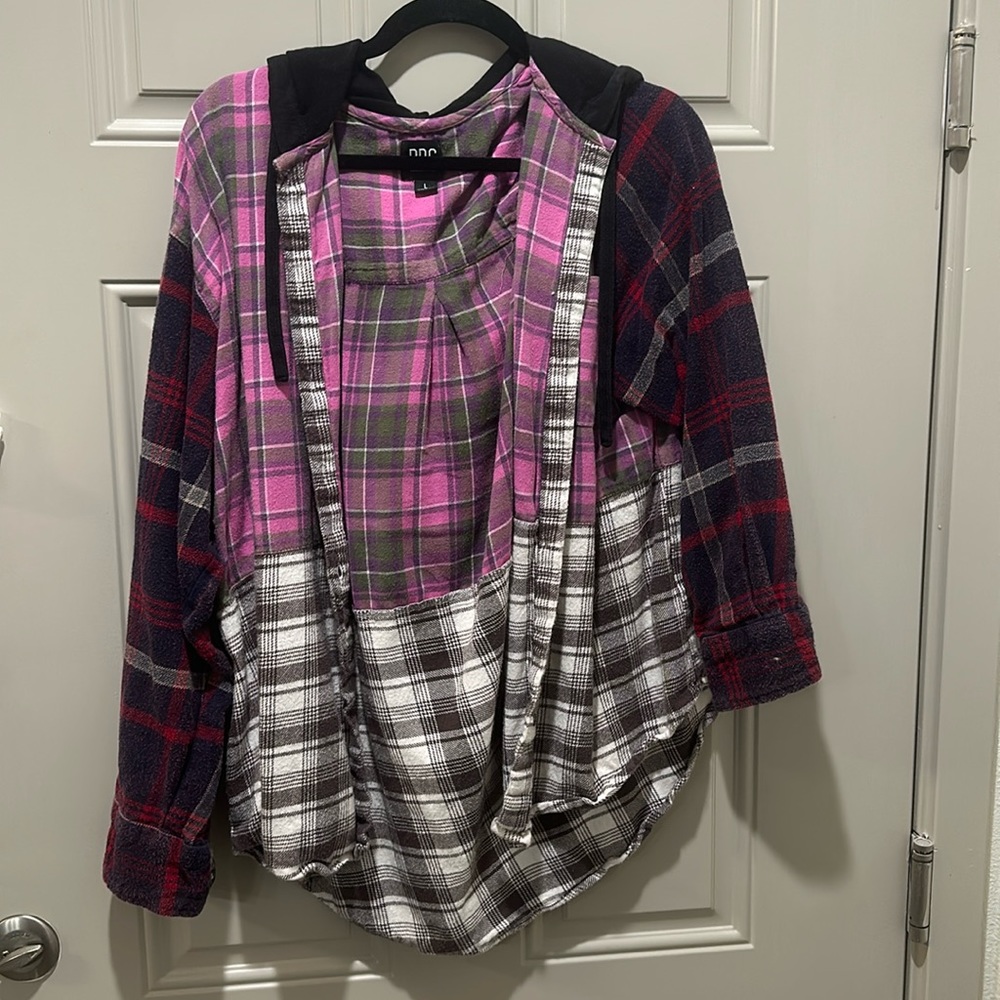 BDG hooded flannel